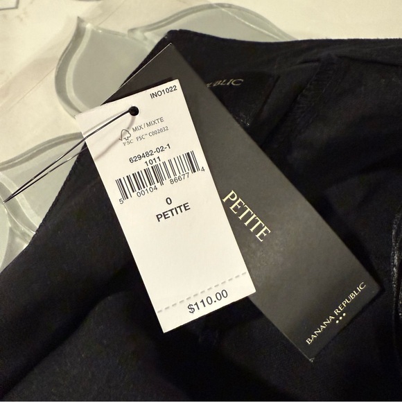 Banana Republic Linen Blend Classic Black Mini Dress Size OP Minimalist Preppy - Picture 9 of 11